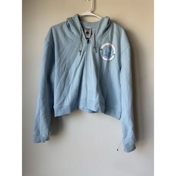 Hello Kitty Ski Club Women Hoodie 2xl Blue Graphic Print Y2K Ringstones String - Picture 1 of 9